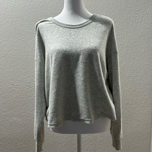 Aerie light gray, size small- crop sweater with adjustable string on back